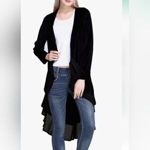 Urban CoCo Women's Long Sleeve Velvet Cardigan Coat with X-Large Whymsigoth Boho